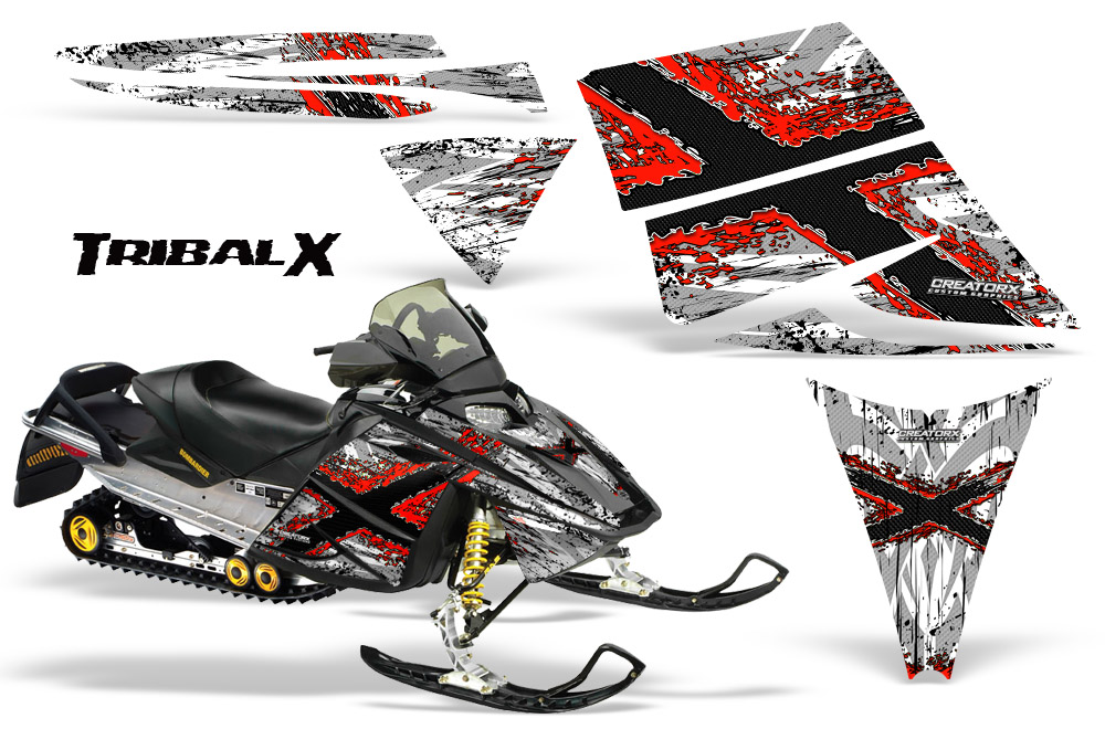 Ski-Doo Rev Graphics Kit TribalX Red White